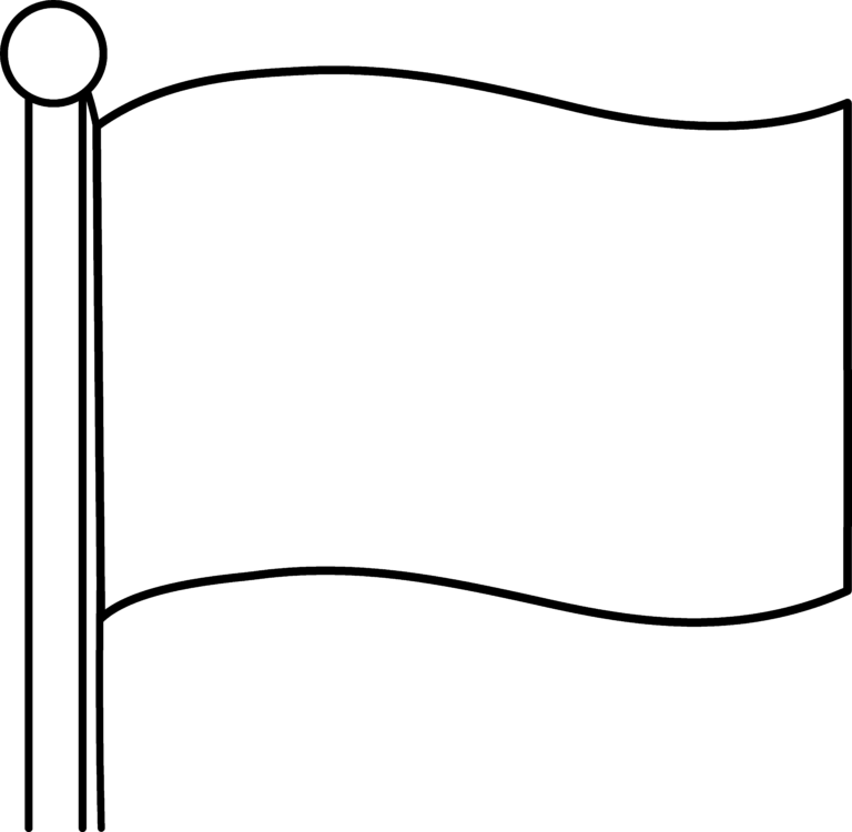 Simple Blank Flag Design Free Clip Art - Flag Outline (768x750)