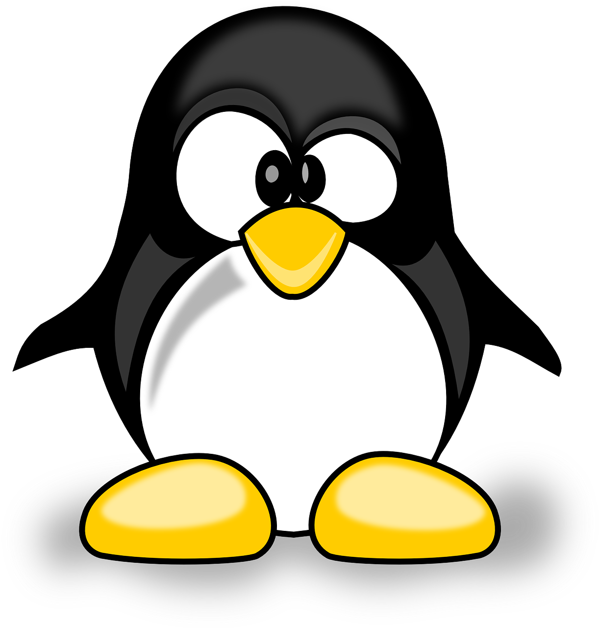 Igloo And Penguin Clipart - Cute Cartoon Penguins With Big Eyes (1222x1280)