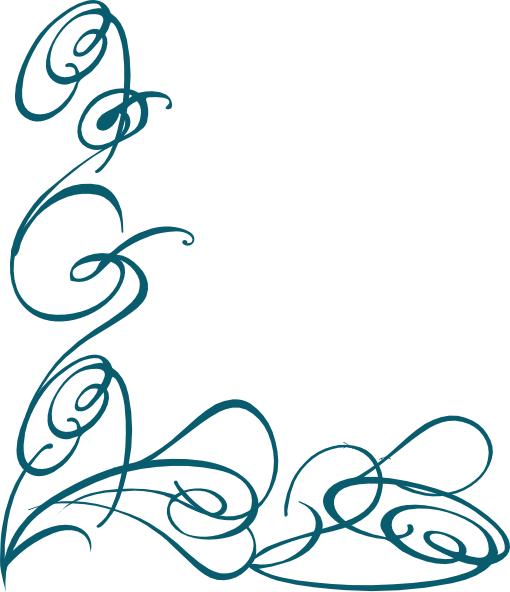 Blue Decorative Swirl Clip Art - Teal Clip Art (510x592)