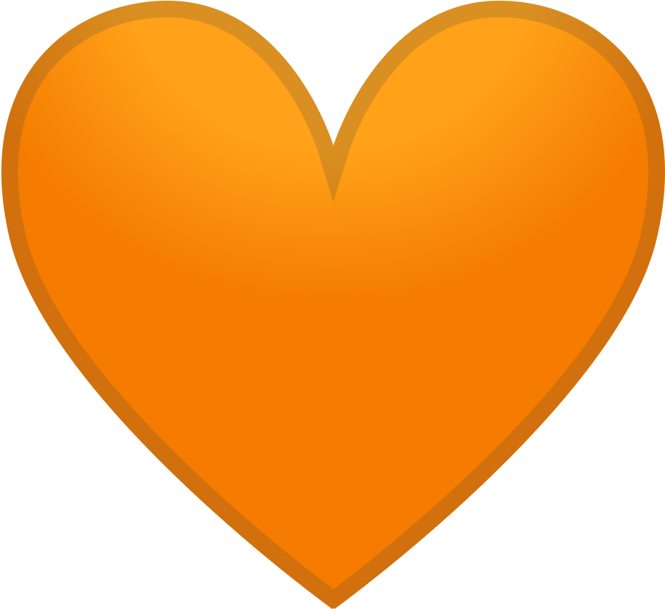 12147 Orange Heart Icon - Orange Heart Emoji Png (1024x1024)