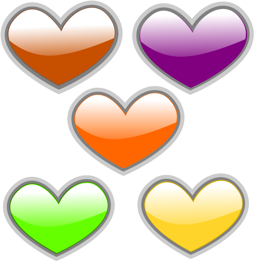 Heart 3 - Clipart Five Hearts (900x900)