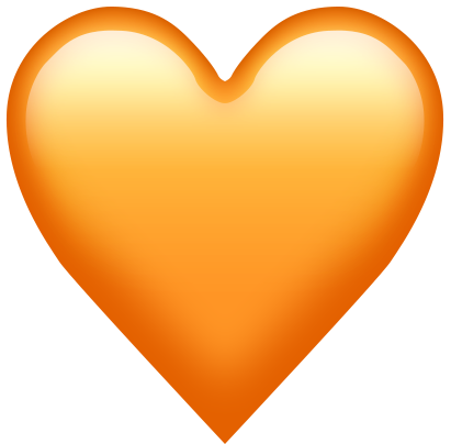 Orange Heart Clip Art Images Gallery - Iphone Orange Heart Emoji (512x512)