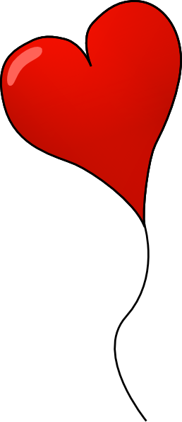 Heart Clipart Baloon - Heart Balloon Image Png Transparent (258x596)