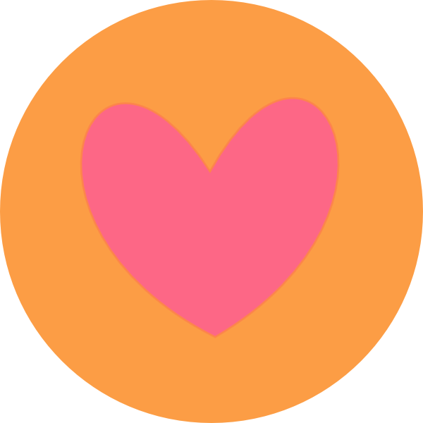 Heart In Circle Orange Clip Art - Heart (600x600)