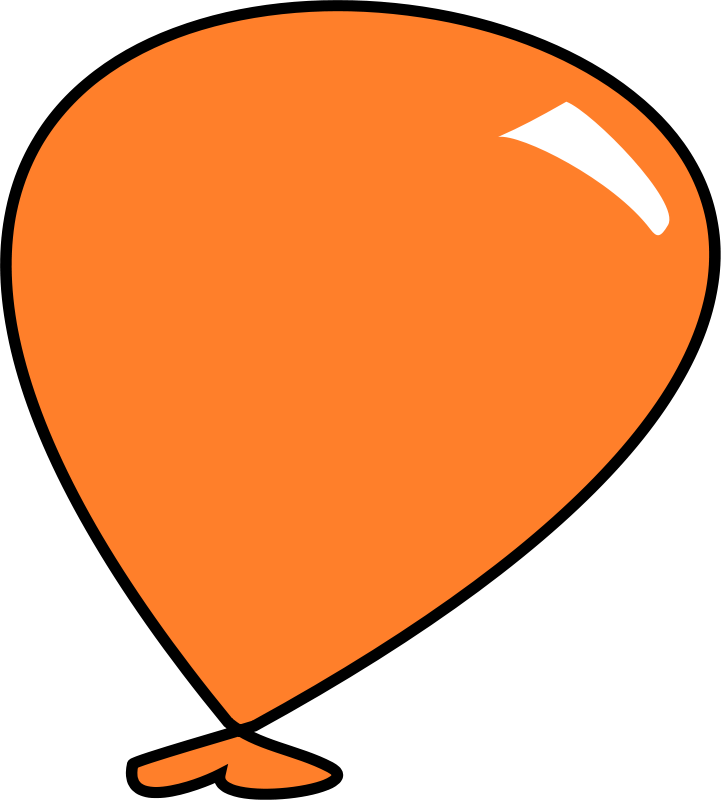 Cartoon, Orange, Party, Balloon, Toys, Toy - Baloon Clipart (721x800)