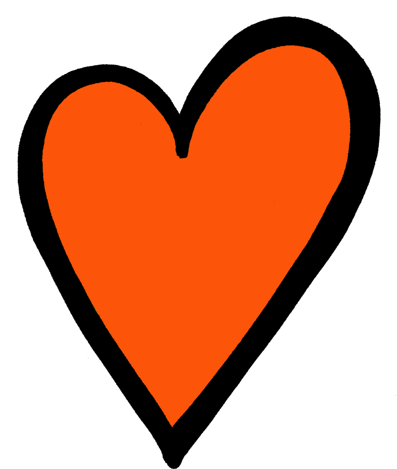 Orange Heart Png Download - Heart (1291x1551)
