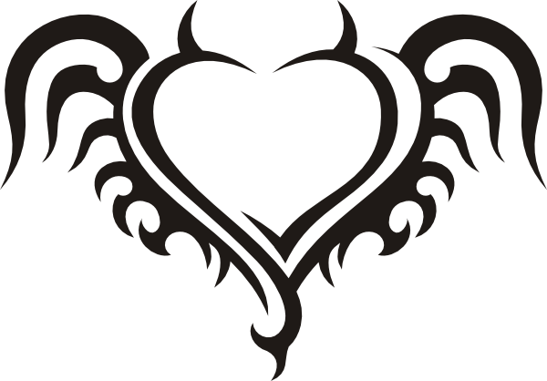 Tribal Heart Clip Art At Clker - Tribal Heart (600x418)