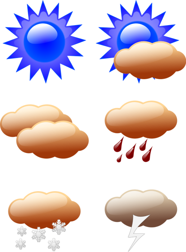 Vector Clip Art - All Different Types Of Weather (600x813)
