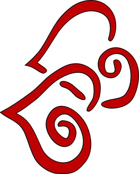 Valentine's Day In Italian, Curvy Hearts And Swirl (480x600)