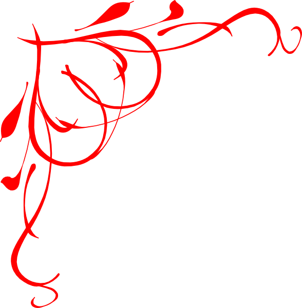 Vine Heart Red Clip Art At Clker - Red Swirls Png (588x600)