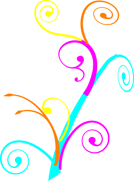 Colorful Swirls Clipart - Tree Branch Clip Art (444x599)