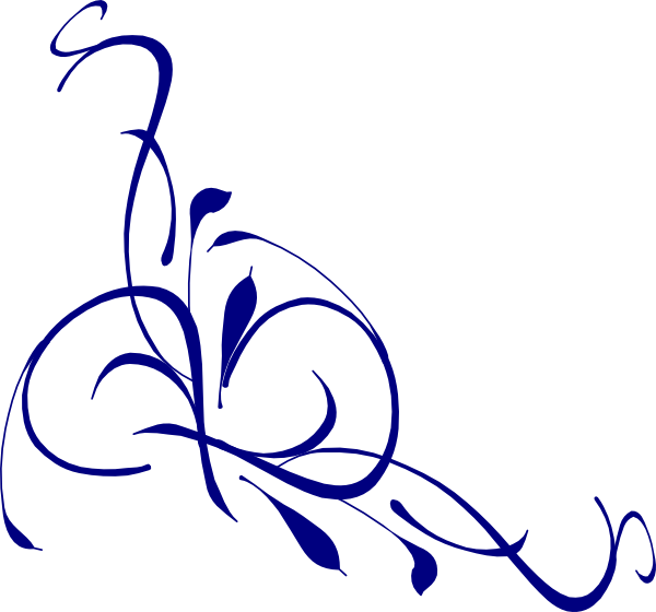 Blue Floral Swirl Clipart - Floral Swirl Vector Free (600x560)