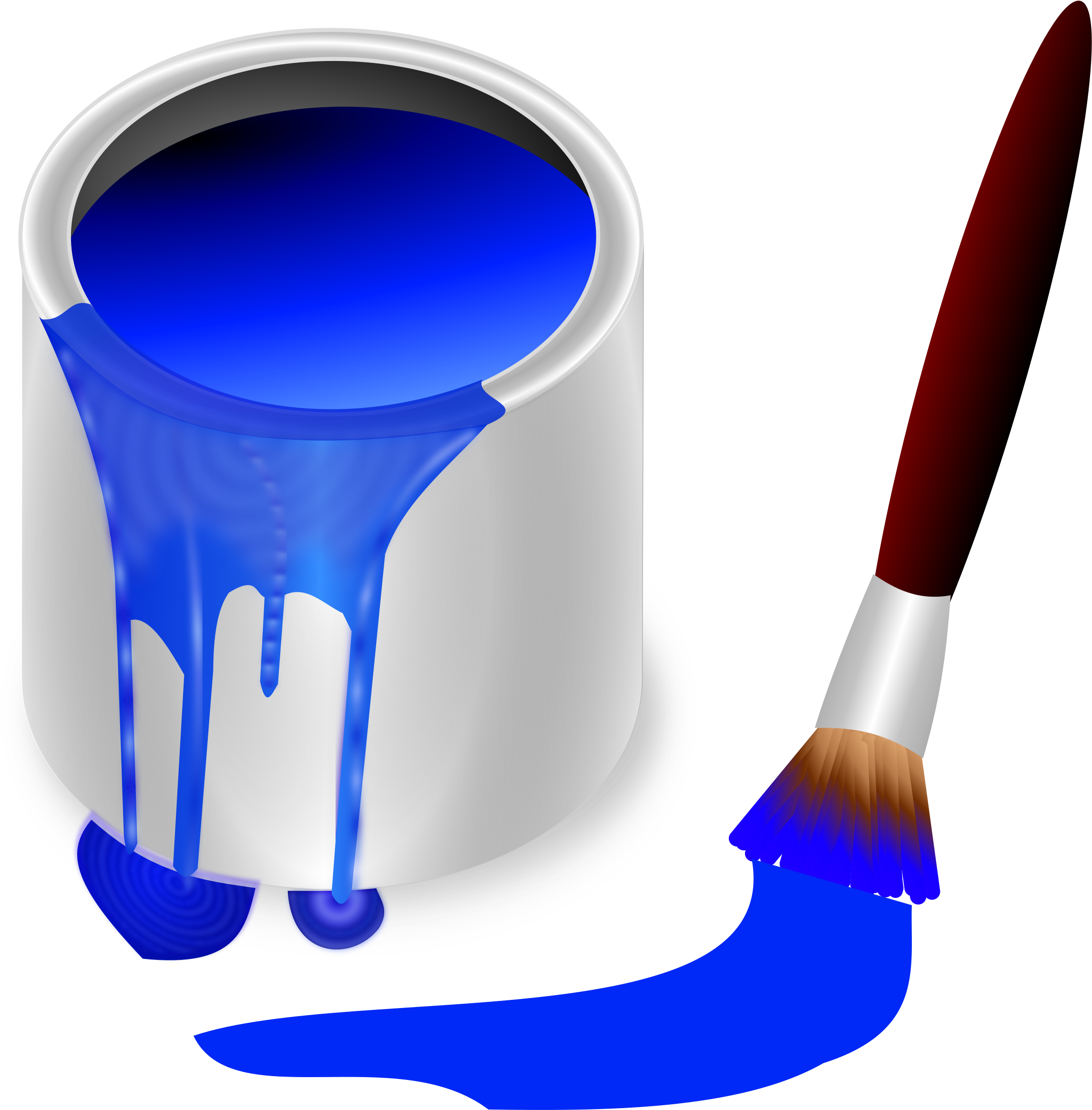 Blue Color Clipart - Clipart Paint Can Spilled (2400x2400)