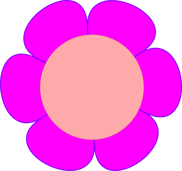 Flower Clip Art - Clip Art 60s Flower (600x564)