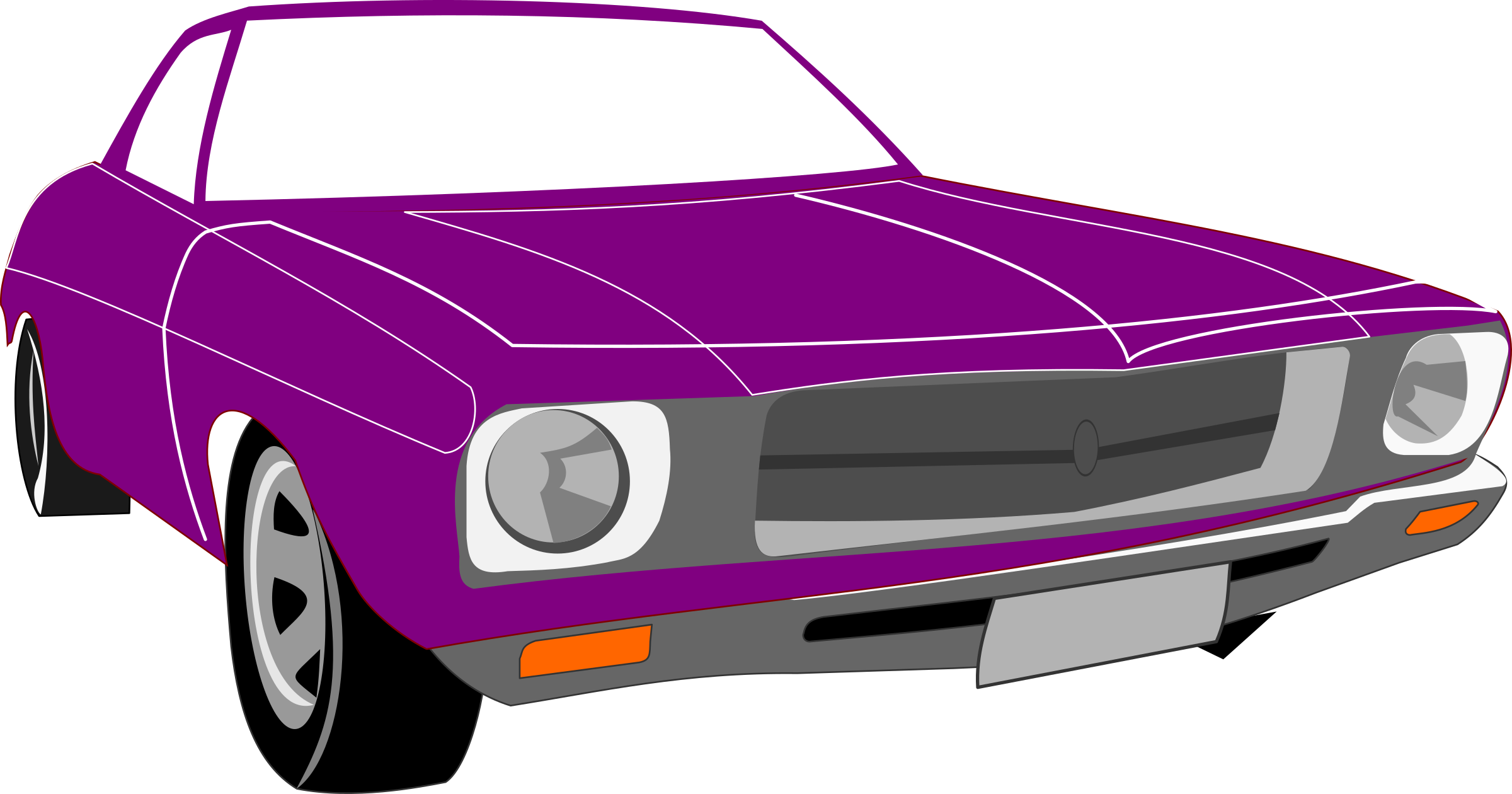 Big Image - Purple Car Clip Art (2400x1260)