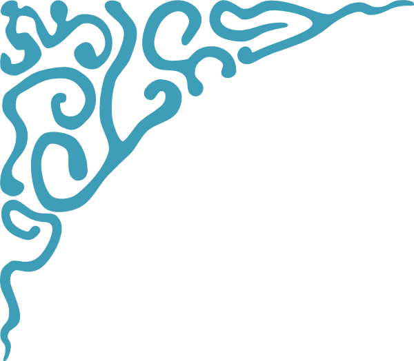 Free Flourishes Clipart - Blue Corner Png (600x524)