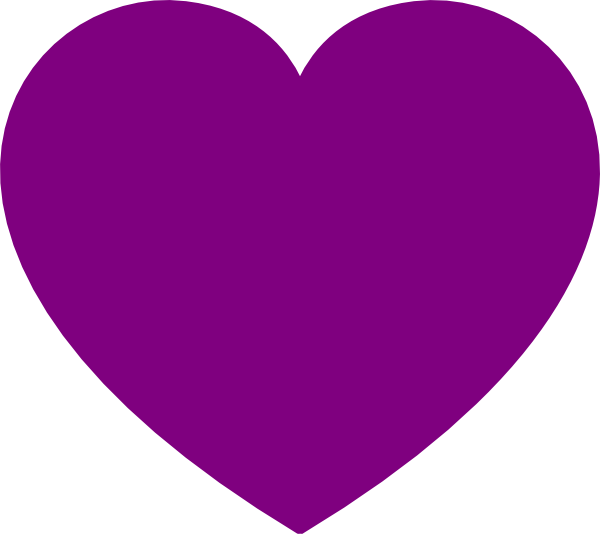 Purple Heart Clip Art - Dark Purple Heart Clip Art (600x534)