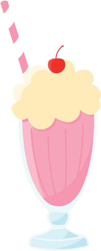 Cute Clipart ❤ Ice Cream - 50s Milkshake Clipart (464x900)