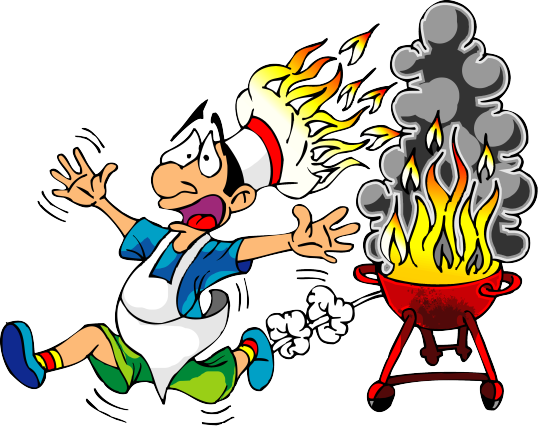 Funny Cooking Cliparts - Bbq Cartoon (540x428)