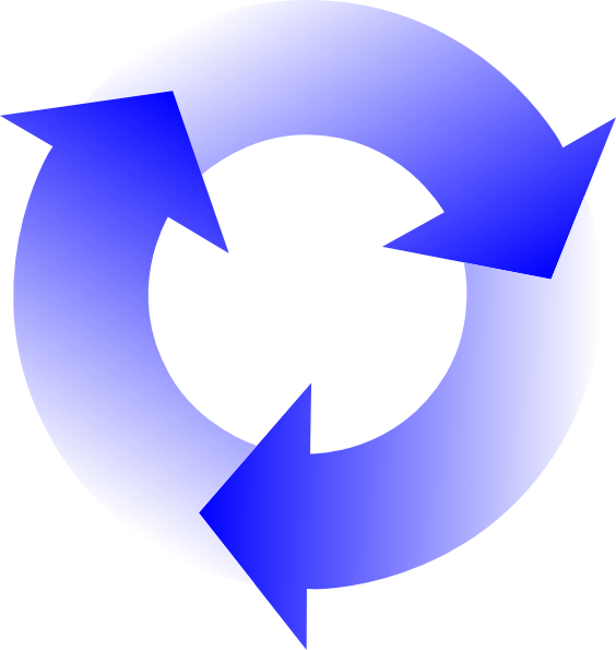 Gallery Clipart Blue - Circle With Blue Arrows (564x595)