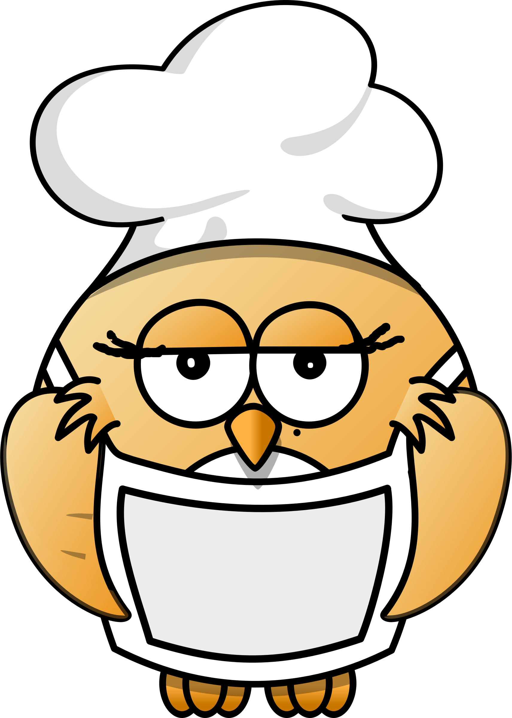 Owl Clipart Cooking - Owl Chef Clipart (565x800)
