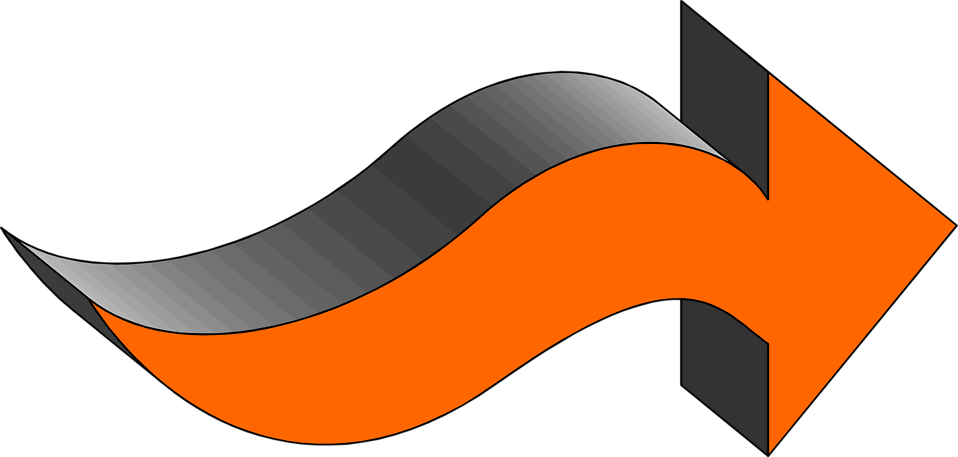 Curved Arrow Free Vector Clipart - Right Arrow 3d (958x457)