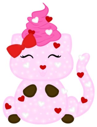 Valentine Candy Cat By Queen Of Flowers - Valentine Candy Cat By Queen Of Flowers (350x437)