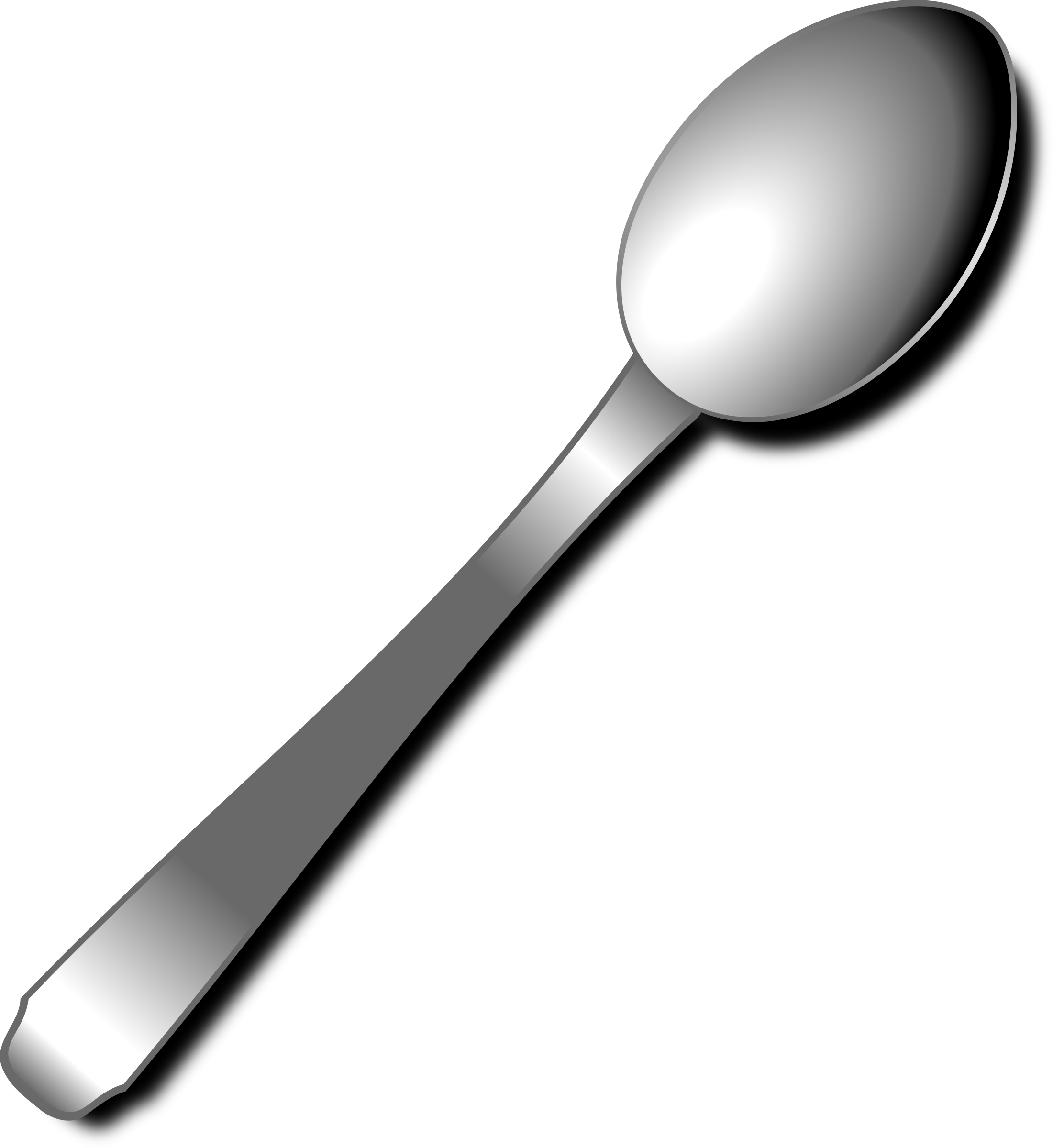 Silver Clipart Cooking Spoon - Clipart Of A Spoon (2201x2400)
