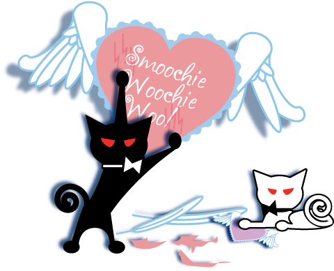 Valentine's Day Is February - Cat Playing With Yarn (536x441)