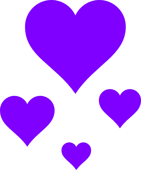 Hearts Clip Art - Purple Hearts Clipart (498x597)