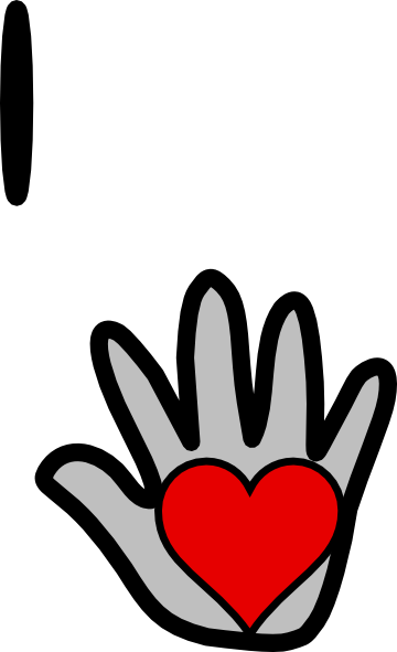 Hand Heart Clip Art - Clip Art (360x591)