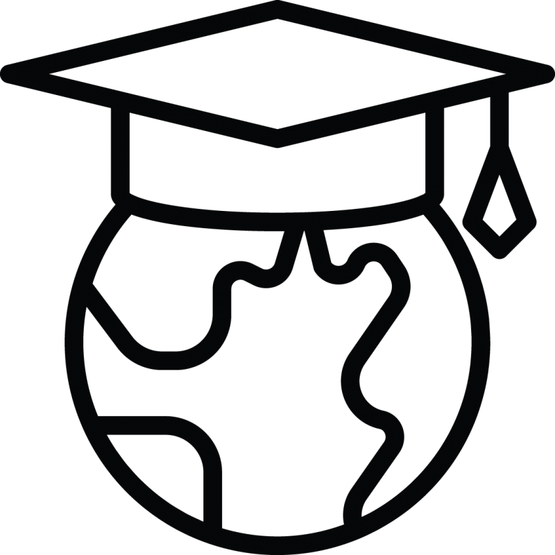 International Students - Global Student Clip Art Black And White (800x800)