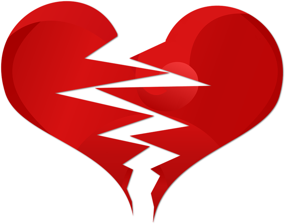Broken Heart Clipart Transparent Background - Kırık Kalp Png (914x720)