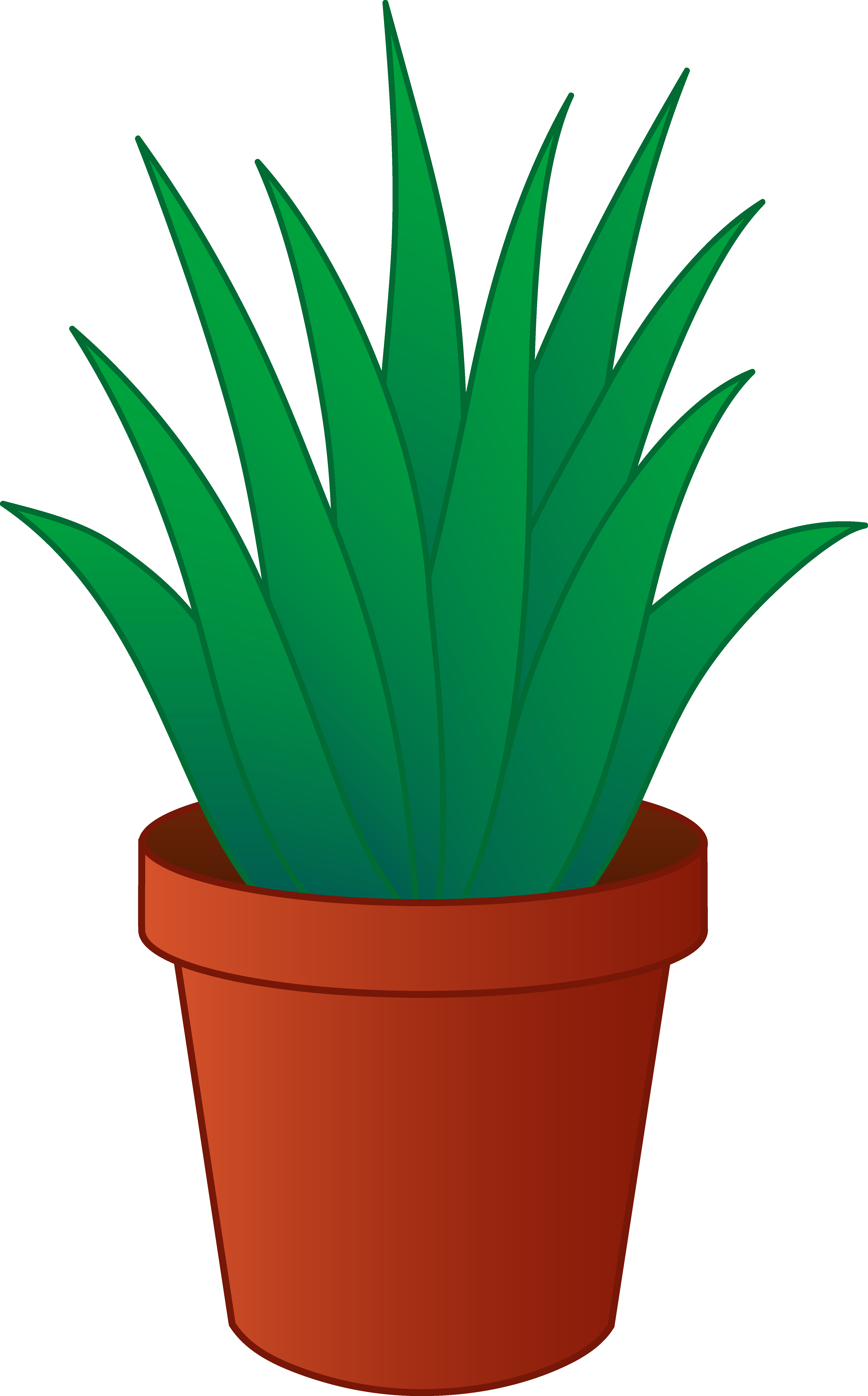 Clipart Of Plants Aloe Vera Plant In Pot Free Clip - Potted Plant Clipart (4752x7640)