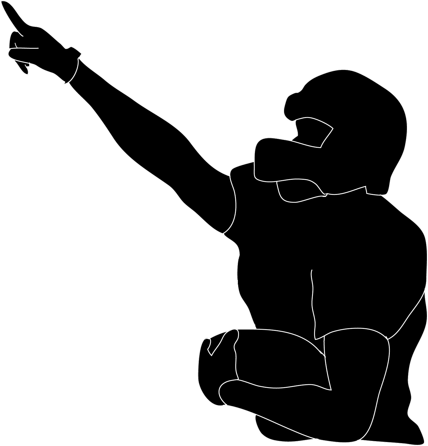 American Football Player Clipart - Football Player Silhouette Transparent (1502x1587)