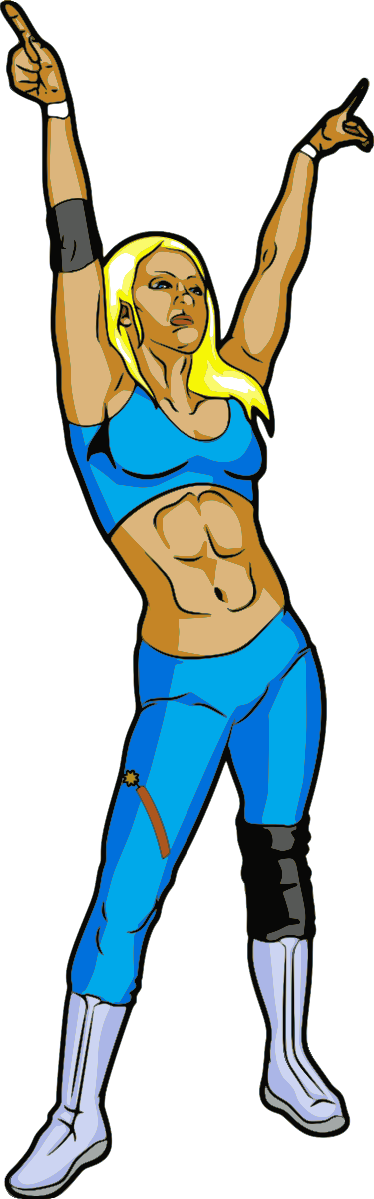 Clipart Female Professional Wrestler - Girl Wrestler Clip Art (750x2400)