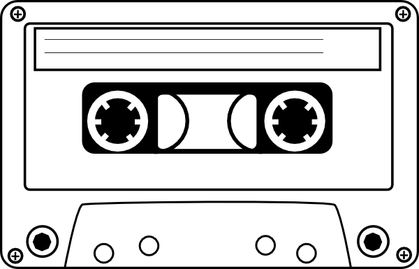 Cassette Tape Black And White (600x385)