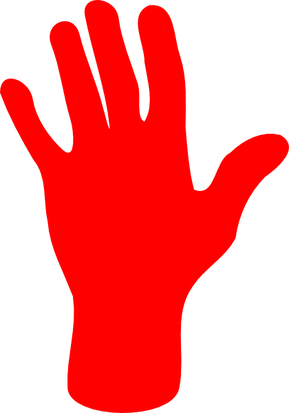Hand - Outline - Clip - Art - Red Hand Clipart (420x599)