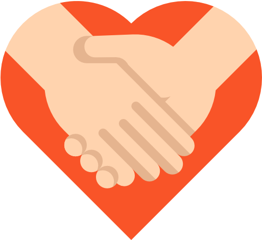 Cooperation Icon - Shaking Hands Heart (512x512)