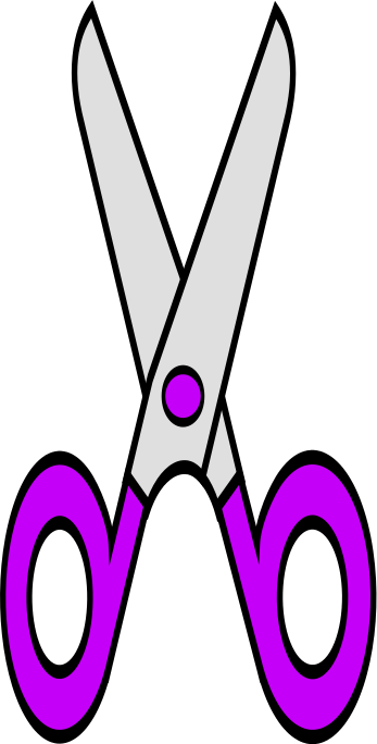 Scissors Clip Art Purple Education Supplies Scissors - Scissors Free Clip Art (347x684)