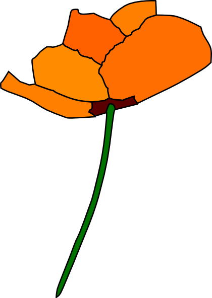 California Poppy Clip Art At Clker - California State Flower Clipart (420x592)
