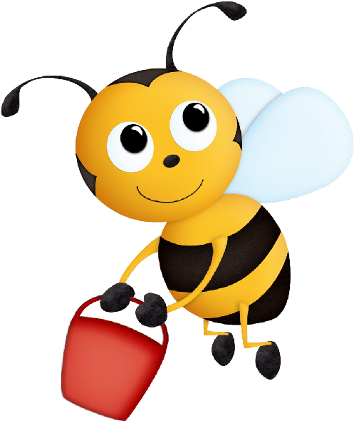 Funny Valentine Honey Bees Cartoon Clip Art Insect - Bee With Honey Clipart (600x600)