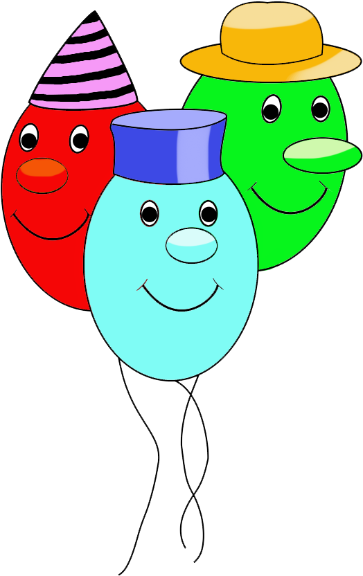 Funny Balloons With Faces For Birthday - Birthday (626x886)