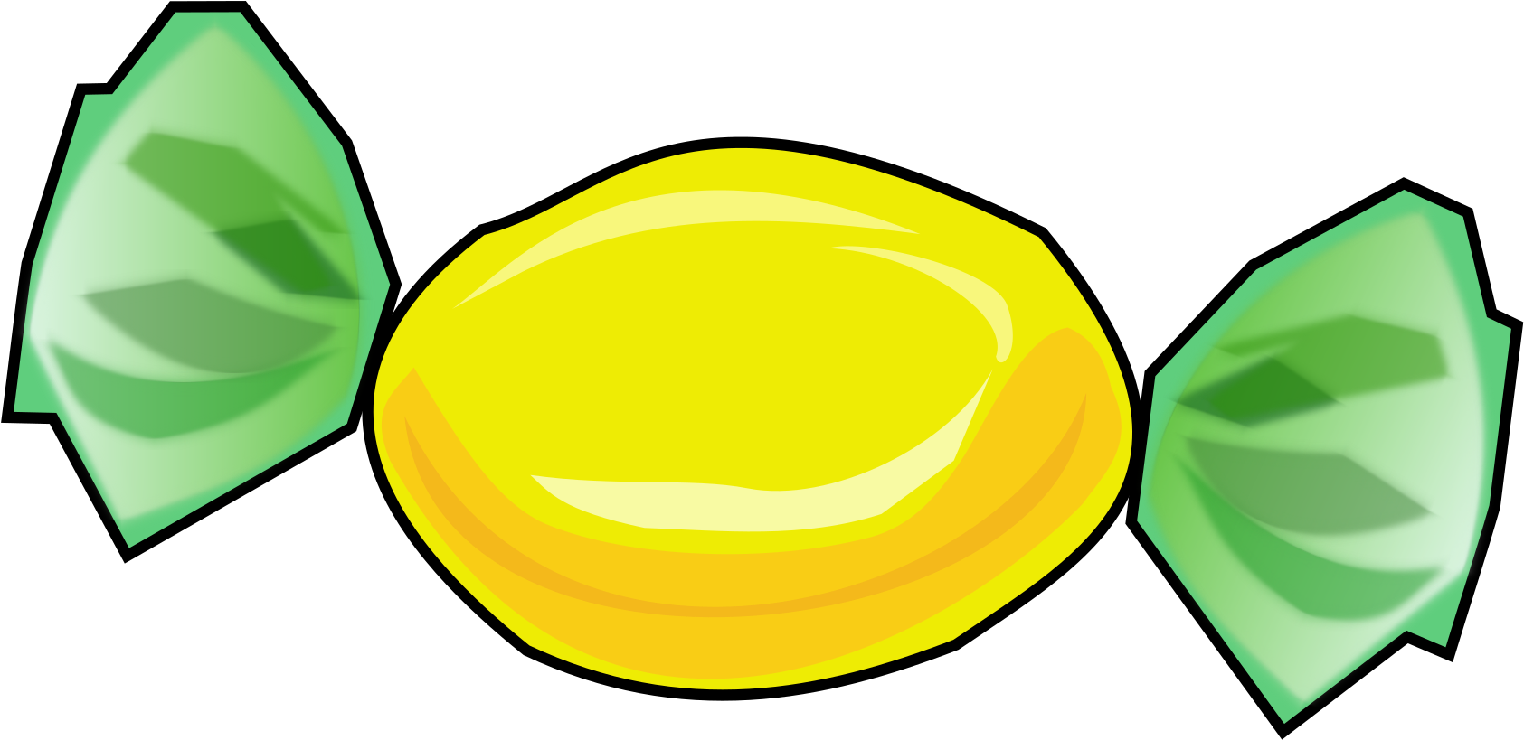 Free Candy Clipart - Yellow Candy Png (2400x1450)