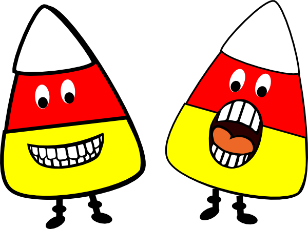 Candy Corn Clipart Free - Cartoon Candy Corn (600x447)
