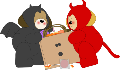 Halloween Candy Clip Art - Dog Halloween Clip Art (468x274)