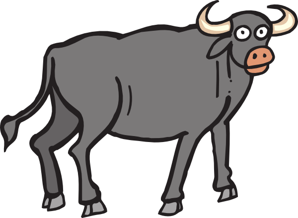 Gray Bull Clip Art Animal Download Vector Clip Art - Buffalo Clipart (960x701)
