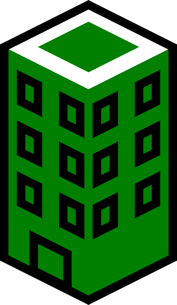 Green Building Clipart - Green Building Vector Png (348x599)