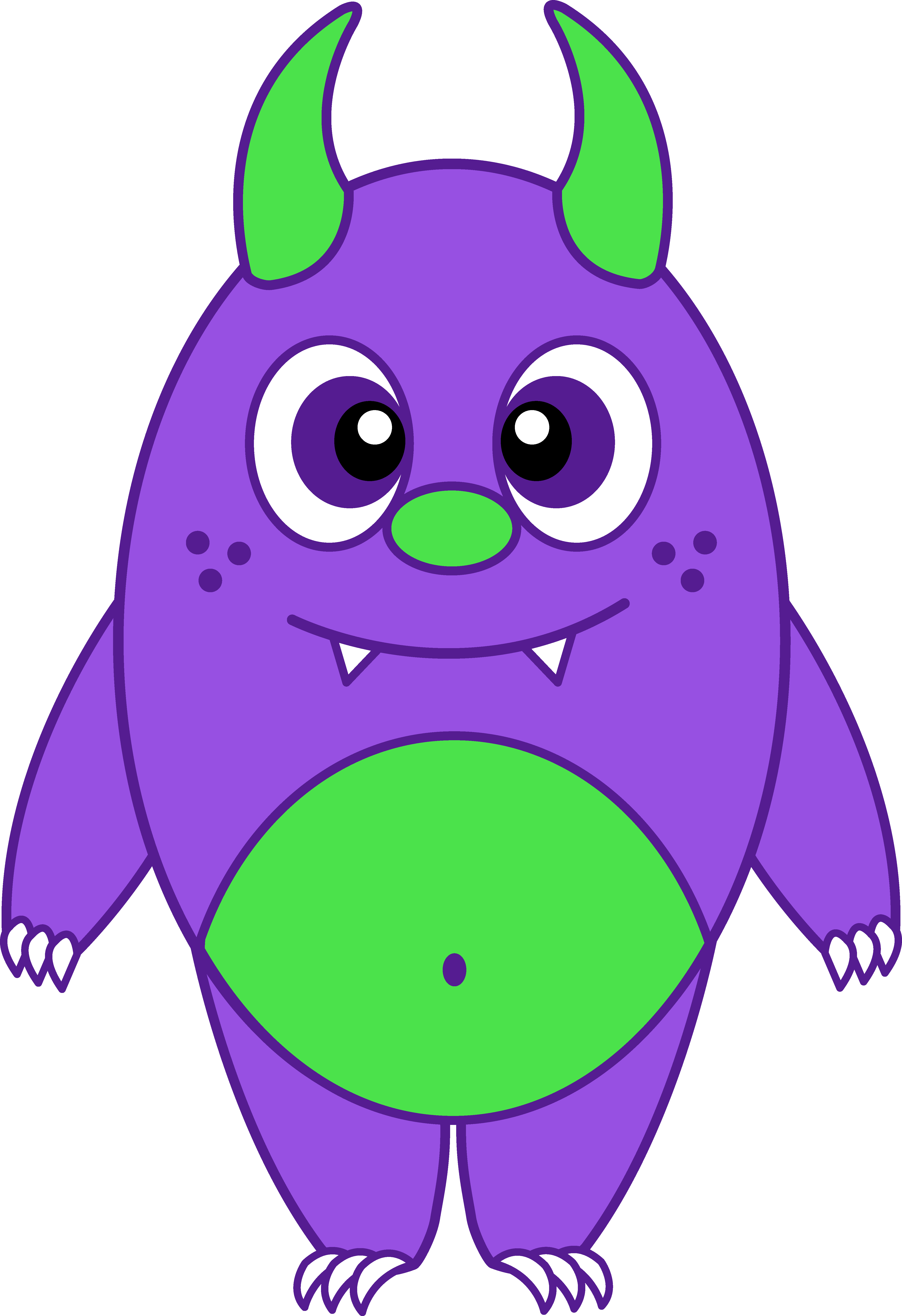 Funny - Purple And Green Monster (4611x6729)