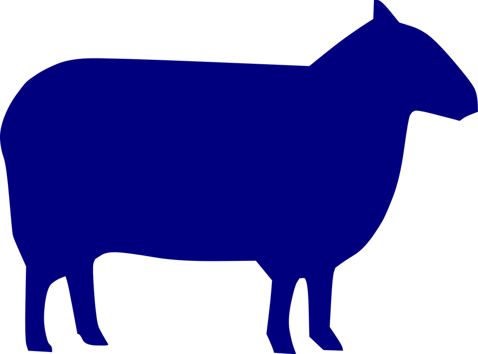 Free Vector Graphic - Blue Sheep Silhouette (960x711)